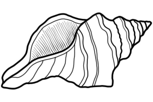 A Simple Line Drawing of a Seashell