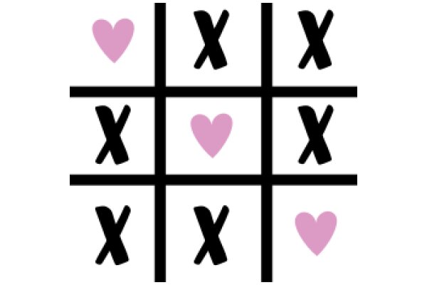 A Puzzle with Pink Hearts and X's