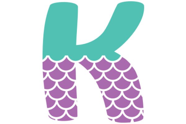 Stylized Letter K with a Purple and Green Design