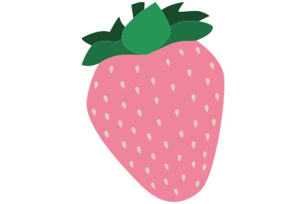 Vibrant Pink Strawberry with a Green Leaf