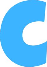 Stylized Blue Letter 'C' on a White Background