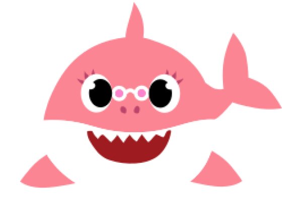 Whimsical Pink Shark with Eyeglasses and a Smile