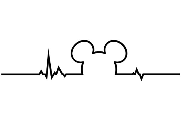 Simplistic ECG Line with Mickey Mouse Ears