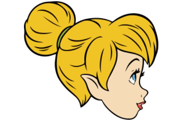 A Whimsical Portrait of a Blonde-Haired Character with a Ponytail