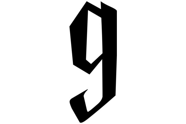 Stylized Black Letter 'J' on a White Background