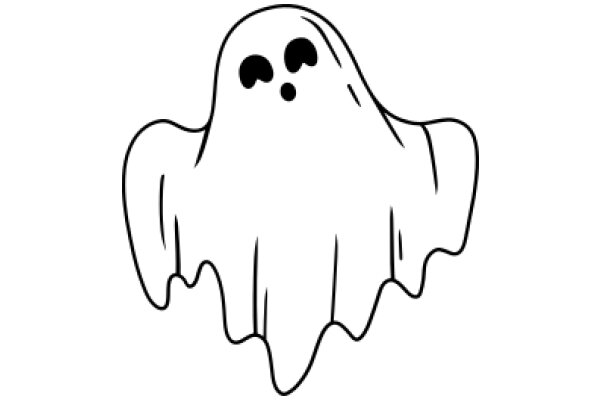 A Simple Line Drawing of a Ghost