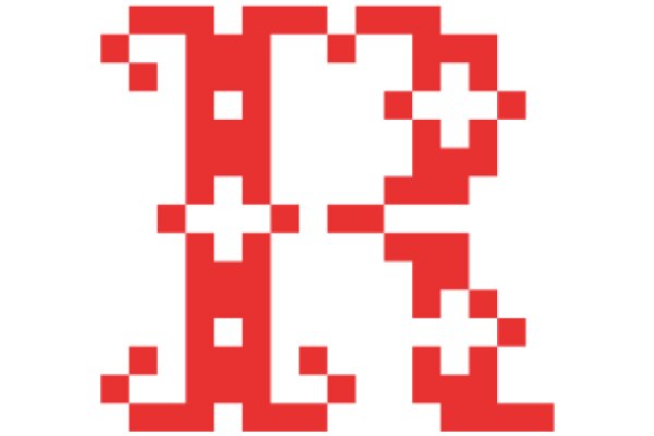 Vintage Pixel Art: A Red Letter 'R'