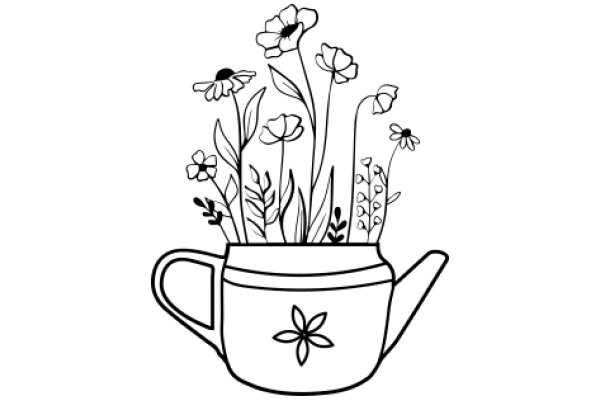 A Whimsical Bouquet in a Teapot