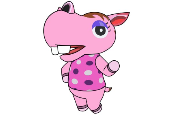 A Playful Pink Cartoon Character