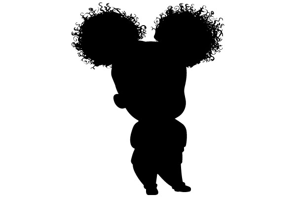 Silhouette of a Character with Curly Hair and Large Ears