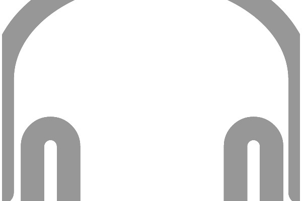 Simplistic Gray Icon of Headphones