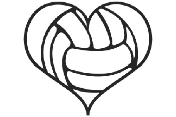 Stylized Volleyball Heart Logo