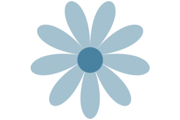 Stylized Blue Flower with a Dark Center