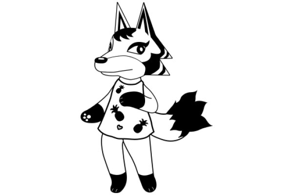 Stylized Cartoon Character: A Fox with a Heart