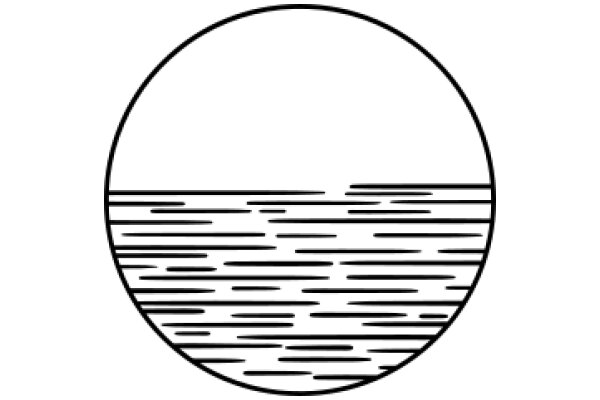 A Simple Line Drawing of a Wavy Ocean Scene