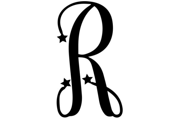 Stylized Letter 'R' with Star Accents