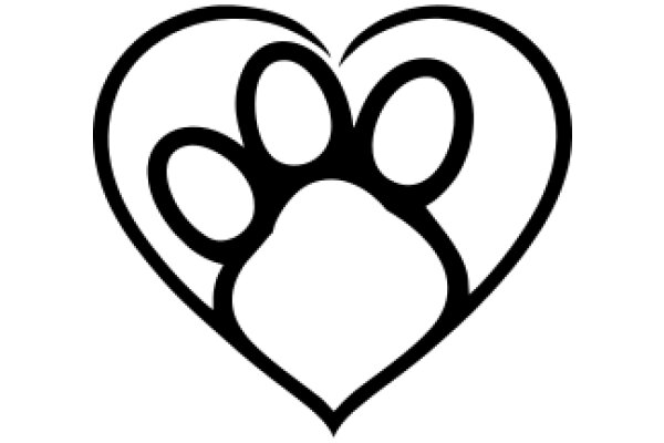 Simplistic Paw Print Heart Logo