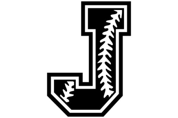 Stylized Letter J with Baseball Stitching Design