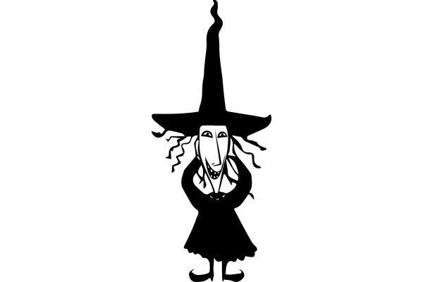 Whimsical Witch Silhouette: A Playful Illustration