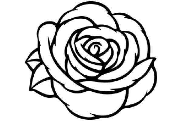 Stylized Rose Line Art