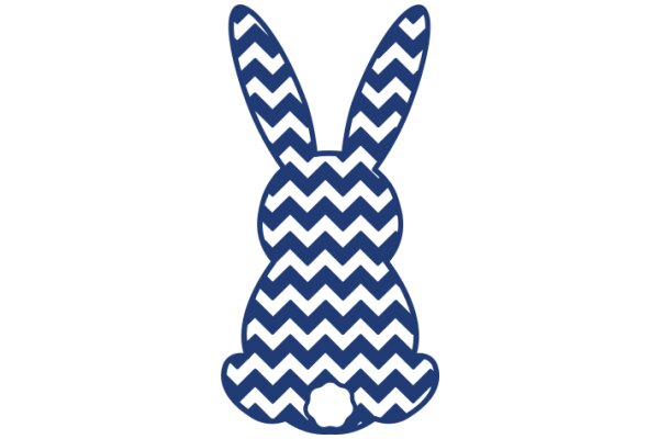 A Blue and White Chevron Bunny Logo