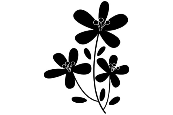 Silhouette of Flowering Plants