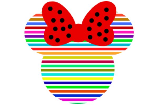 Vibrant Striped Heart with a Red Ladybug