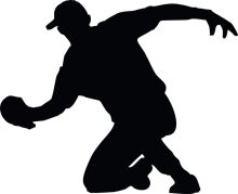 Silhouette of a Baseball Player in Action