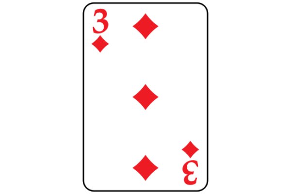 Simplistic Presentation of a Three of Spades Card