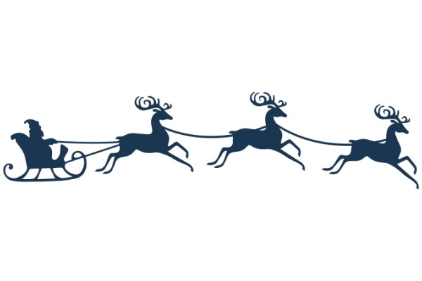 A Festive Scene: Santa's Reindeer in Silhouette