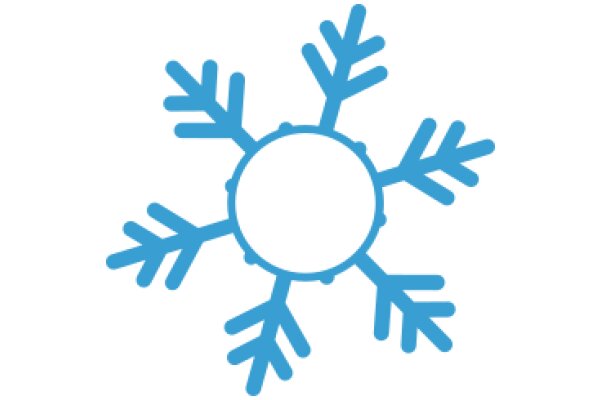 Stylized Blue Snowflake with a White Center