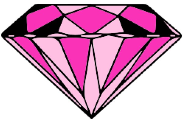 Stylized Pink Diamond with Geometric Design