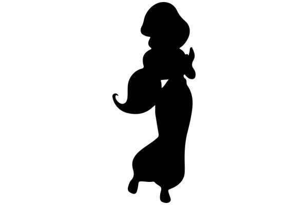 Silhouette of a Mermaid-like Figure