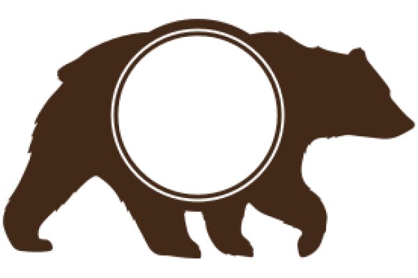 A Brown Bear Silhouette with a White Circle