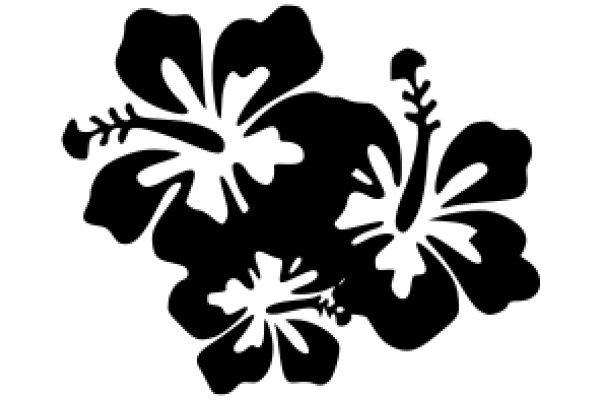 Floral Silhouette on a White Background