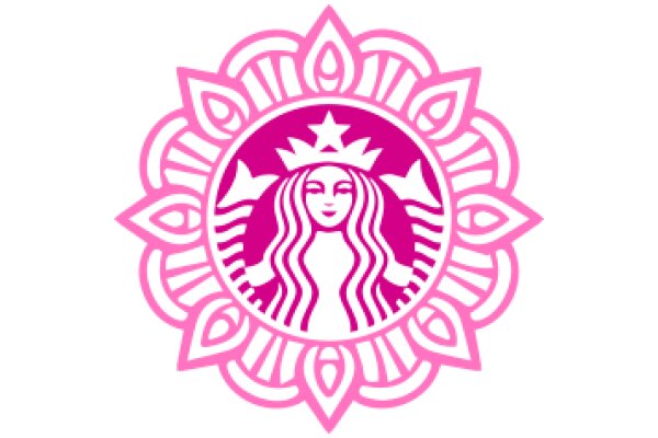 Stylized Starbucks Logo with Pink and Purple Design Elements