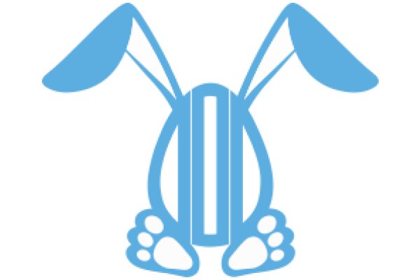 Stylized Blue Bunny Icon with Paws