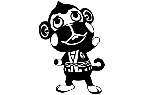 Stylish Monkey Character with a Belt and Smile