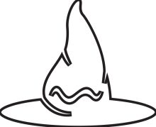 A Simple Line Drawing of a Wizard's Hat