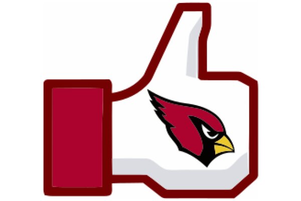 A Red and White Thumb-Up Sign with a Cardinals Logo