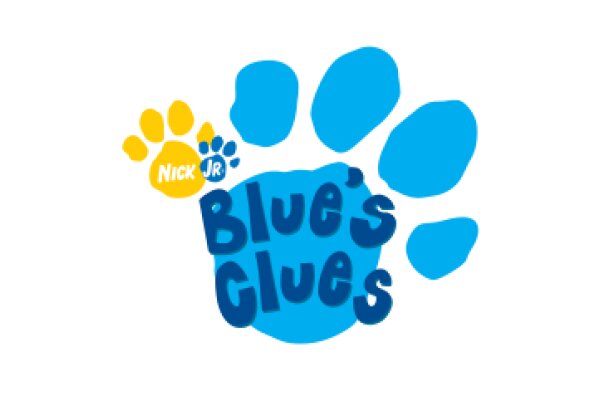 A Blue Paw Print with a Yellow Flower, Set Against a White Background