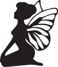 Silhouette of a Butterfly and a Woman in a Meditative Pose