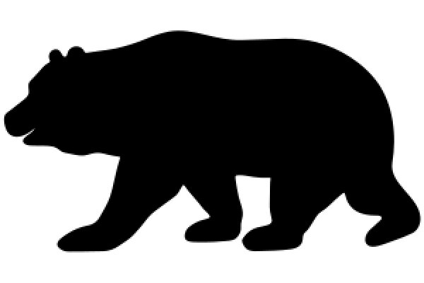 A Silhouette of a Bear on a White Background