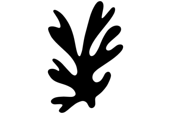 Stylized Black Silhouette of a Leaf-like Shape