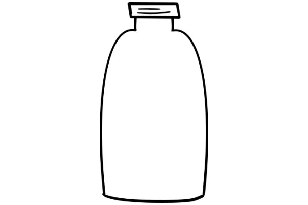 A Simple Line Drawing of a Bottle