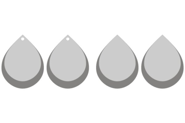 Three Drops of Water on a White Background