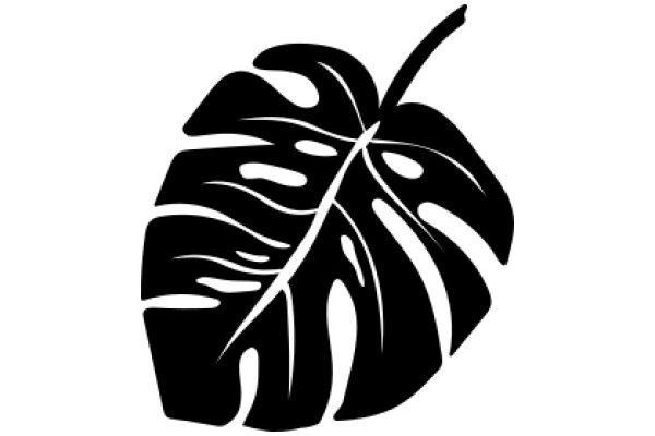 Stylized Black Leaf Silhouette