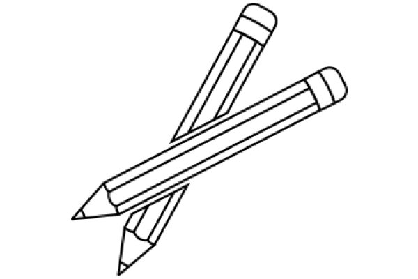 Simplified Line Drawing of Two Pencils