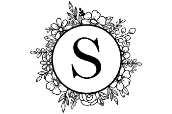 Stylized Floral Design with Letter 'S' at the Center