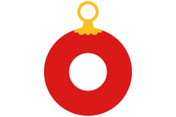 A Red Christmas Ornament with a Yellow Top